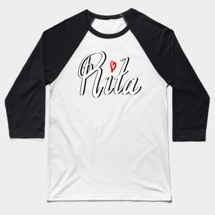 Rita popular girls first name in white. Personalized personalised customised name Rita Baseball T-Shirt